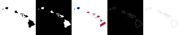 Σύνολο Χάρτη Της Πολιτείας Της Χαβάης Διάνυσμα Αρχείου