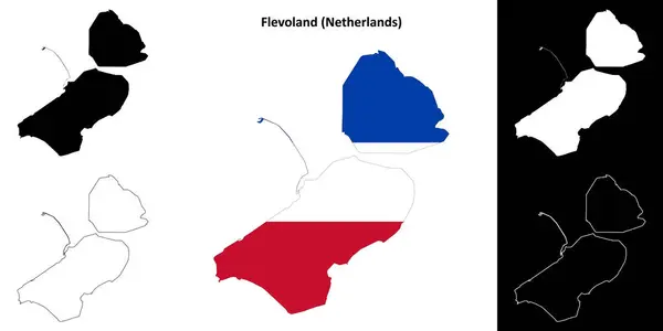 Mapa Obrysu Provincie Flevoland — Stockový vektor