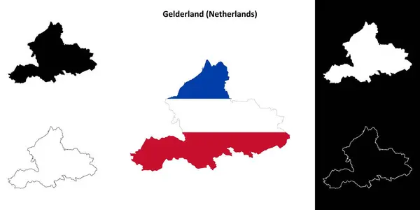 Mapa Obrysu Provincie Gelderland — Stockový vektor
