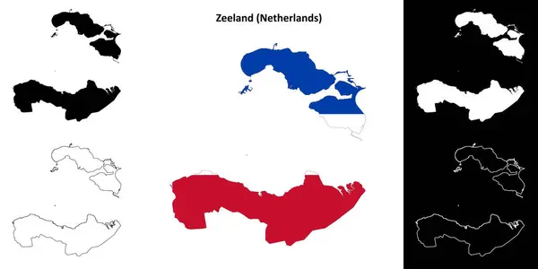Mapa Obrysu Provincie Zeeland — Stockový vektor