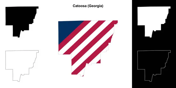 stock vector Catoosa county (Georgia) outline map set