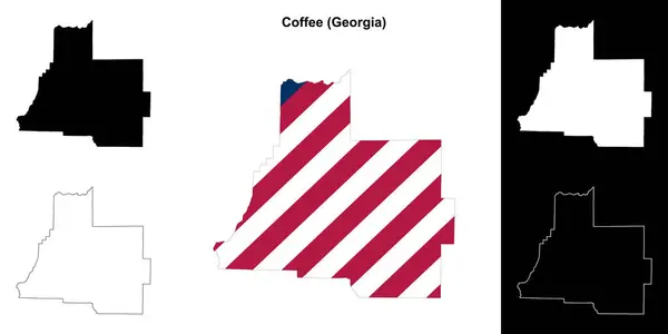 stock vector Coffee county (Georgia) outline map set