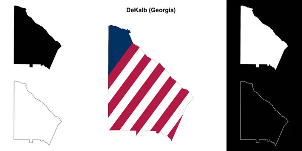 stock vector DeKalb county (Georgia) outline map set