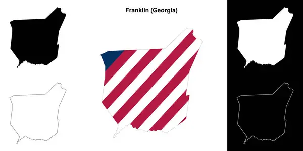 Franklin County Georgia Obrysová Mapa Nastavena — Stockový vektor