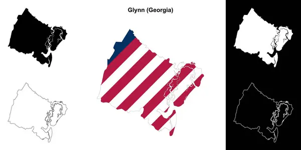 Glynn County Georgia Sestaven Obrys — Stockový vektor