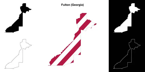 Fulton County Georgia Nastaven Obrys — Stockový vektor