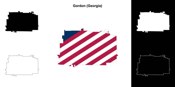 stock vector Gordon county (Georgia) outline map set