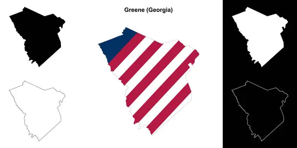 Obrys Greene County Gruzie — Stockový vektor