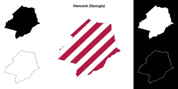 Hancock County Georgia Obrysová Mapa Nastavena — Stockový vektor