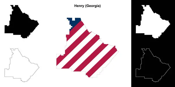 Stock vector Henry county (Georgia) outline map set