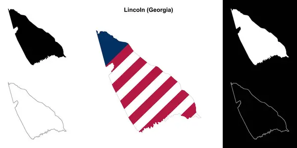 Lincoln County Georgia Obrysová Mapa Stanovena — Stockový vektor