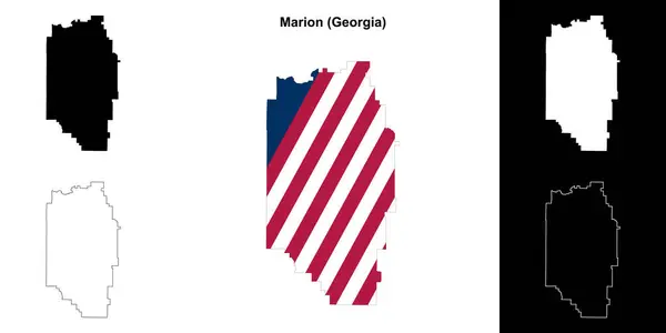 stock vector Marion county (Georgia) outline map set