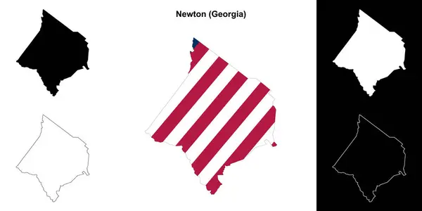 stock vector Newton county (Georgia) outline map set