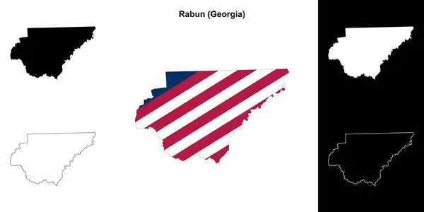 stock vector Rabun county (Georgia) outline map set