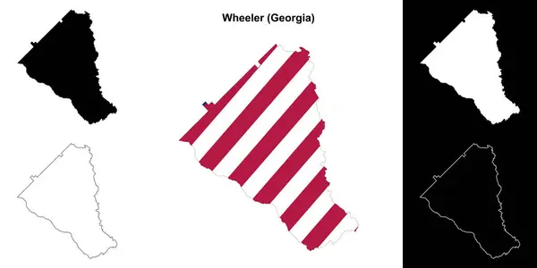 Wheeler County Georgia Obrysová Mapa Nastavena — Stockový vektor