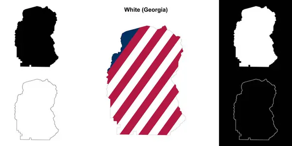 Bílý Kraj Gruzie Nastaven Obrys — Stockový vektor