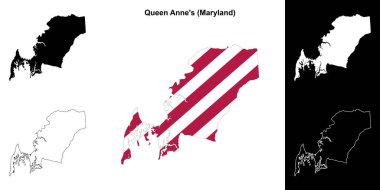 Queen Annes County (Maryland) ana hat haritası seti