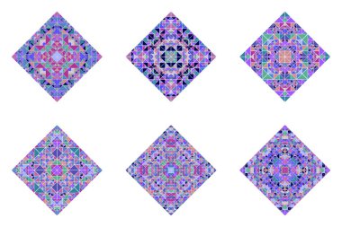 Soyut üçgen mozaik köşegen kare çokgen koleksiyonu - geometrik çokgen vektör elementleri dizayn eder