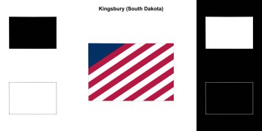 Kingsbury County (South Dakota) outline map set clipart