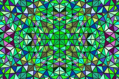 Geometrik çokgen yuvarlak mozaik zemin - soyut dairesel renkli hipnotik vektör grafik tasarımı