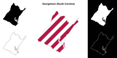 Georgetown County (South Carolina) outline map set clipart