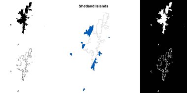 Shetland Adaları boş ana hat haritası seti