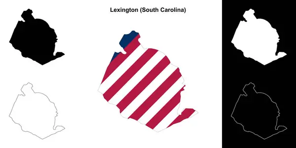 stock vector Lexington County (South Carolina) outline map set