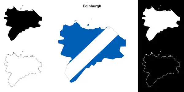 Sada Prázdných Map Osnovy Edinburghu — Stockový vektor