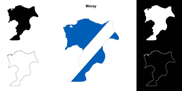 Morayův Prázdný Obrys Mapy Nastaven — Stockový vektor