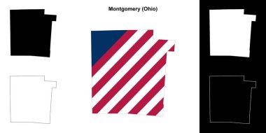 Montgomery County (Ohio) outline map set clipart