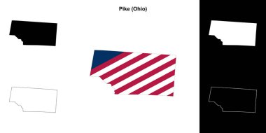 Pike County (Ohio) outline map set clipart