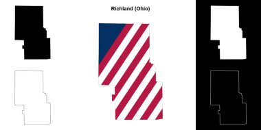 Richland County (Ohio) outline map set clipart
