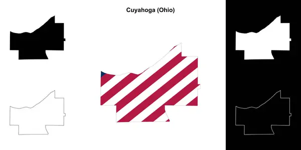 stock vector Cuyahoga County (Ohio) outline map set