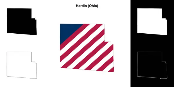 stock vector Hardin County (Ohio) outline map set