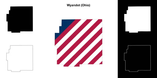 stock vector Wyandot County (Ohio) outline map set