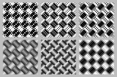 Geometrik noktasız nokta desenli arkaplan seti - soyut vektör grafik tasarımları
