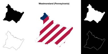 Westmoreland County (Pennsylvania) outline map set clipart