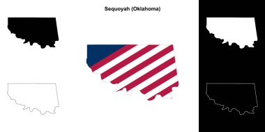 Sequoyah İlçesi (Oklahoma) ana hat haritası seti