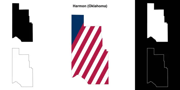 Stock vector Harmon County (Oklahoma) outline map set