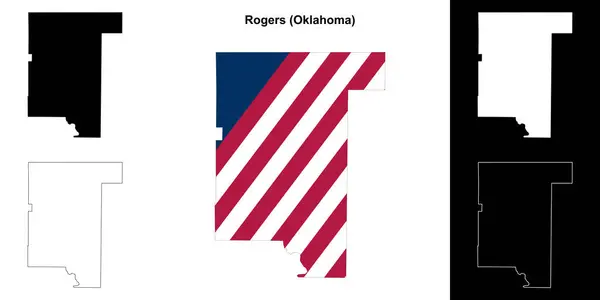 stock vector Rogers County (Oklahoma) outline map set