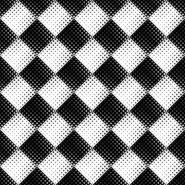 Siyah beyaz dikişsiz geometrik yıldız desen arka planı - soyut tek renkli vektör tasarımı