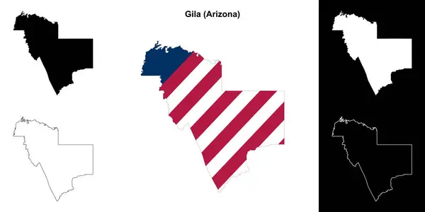 Gila County Arizona Sada Osnovních Map — Stockový vektor