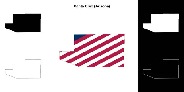 stock vector Santa Cruz County (Arizona) outline map set