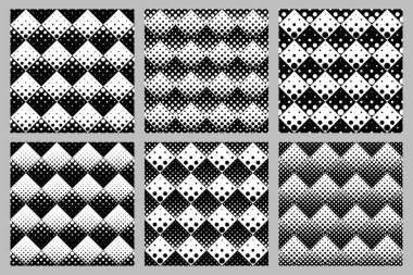  retro geometrik nokta desen arkaplan seti - noktalardan soyut vektör grafik tasarımları