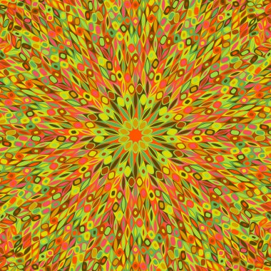 Geometrik dinamik mozaik model arkaplan - renkli çiçekli hipnotik psikedelik dairesel vektör grafik tasarımı