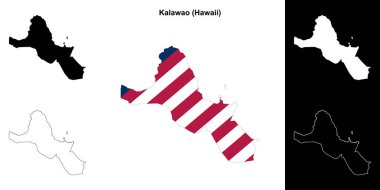 Kalawao İlçesi (Hawaii) ana hat haritası seti