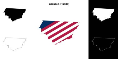 Gadsden İlçesi (Florida) ana hat haritası seti