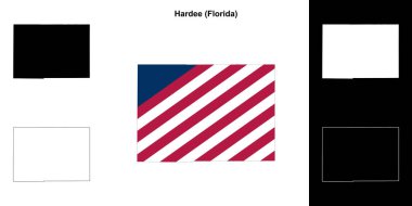 Hardee County (Florida) outline map set clipart