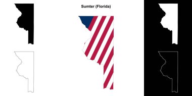 Sumter County (Florida) outline map set clipart