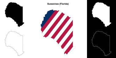 Suwannee İlçesi (Florida) ana hat haritası seti